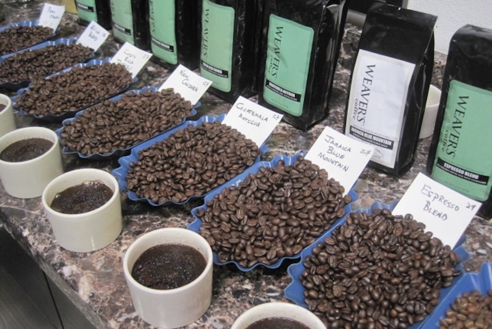 Weaver's Reserve Coffee Cupping Table.