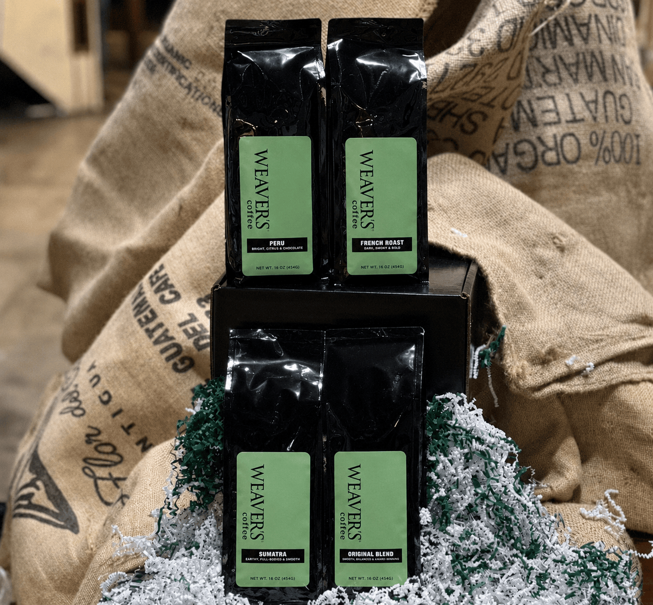 weaverscoffee.mom Premium Coffee Gift Box – Curated Set of Four Hand-Roasted Coffees